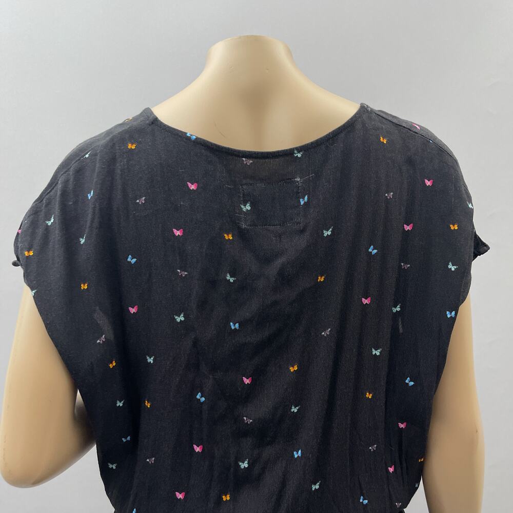 Rails Dress Women S Black Lucca Rainbow Butterfly Print Mini Ruffle Casual NWT - Picture 5 of 11